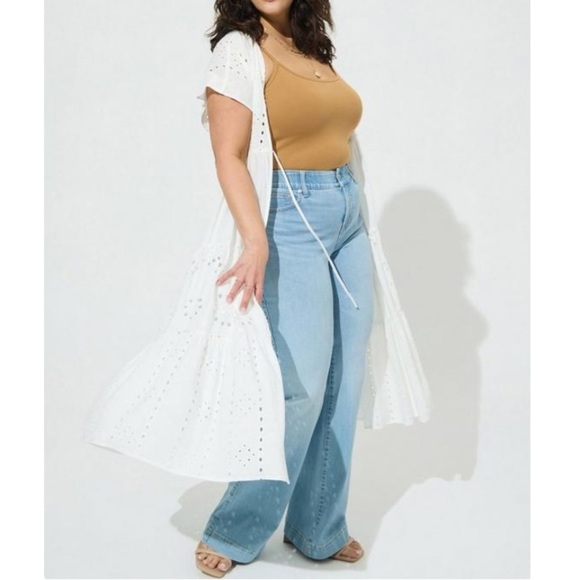 TORRID NWT Cotton Eyelet Maxi Kimono - Picture 2 of 5